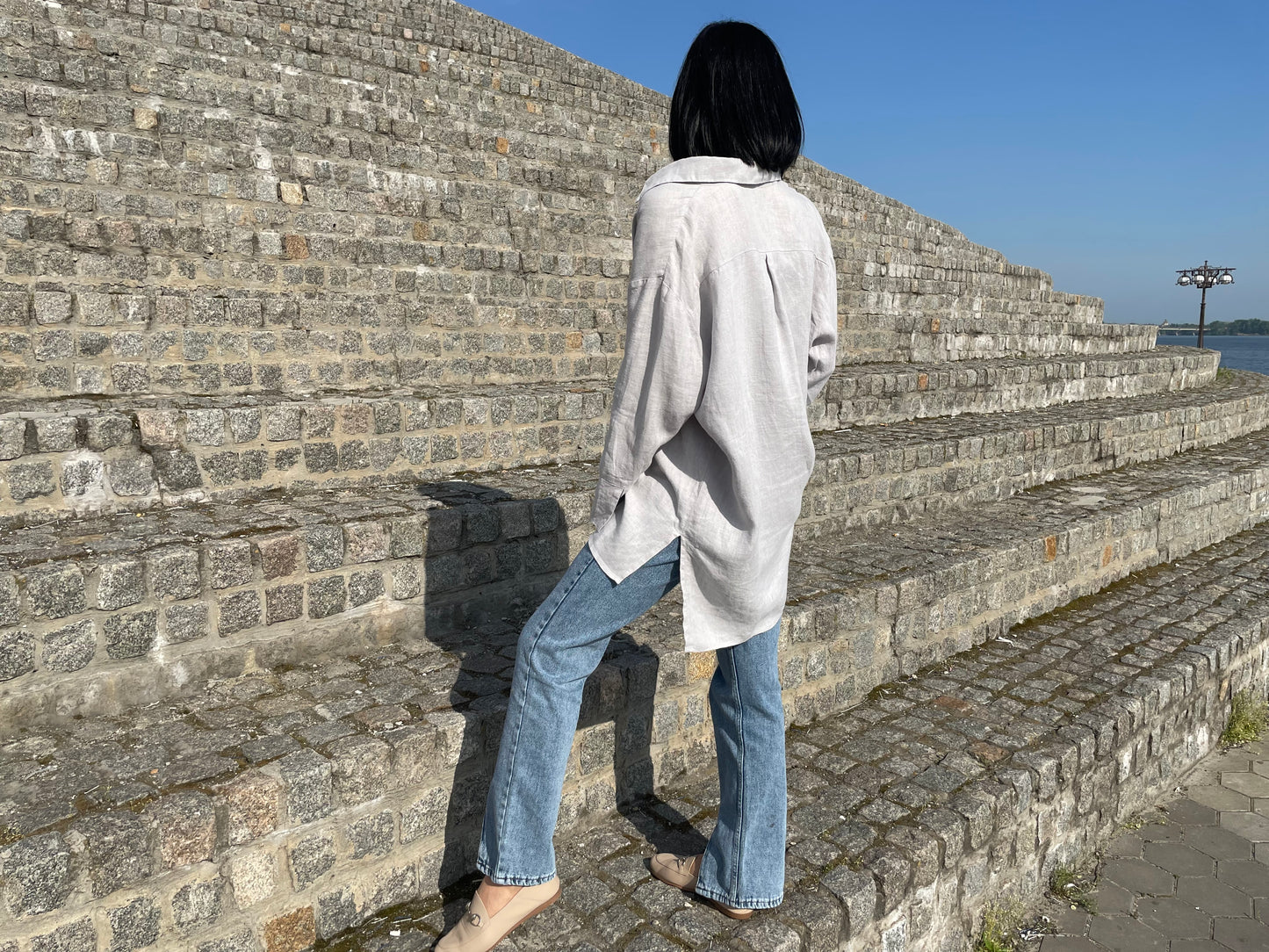 Women's linen shirt Stephanie. Oversized linen shirt. Shirt by Morkva